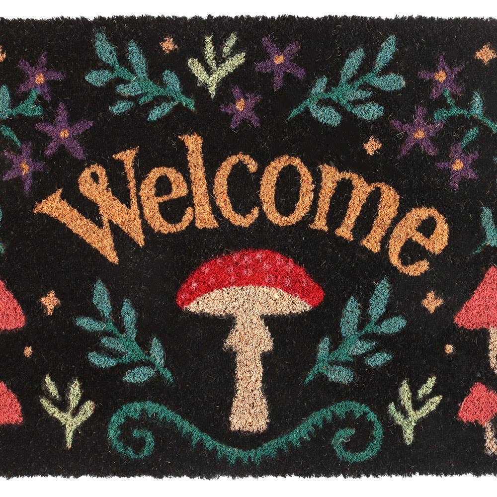 Welcome Mushroom Toadstool Entryway Doormat