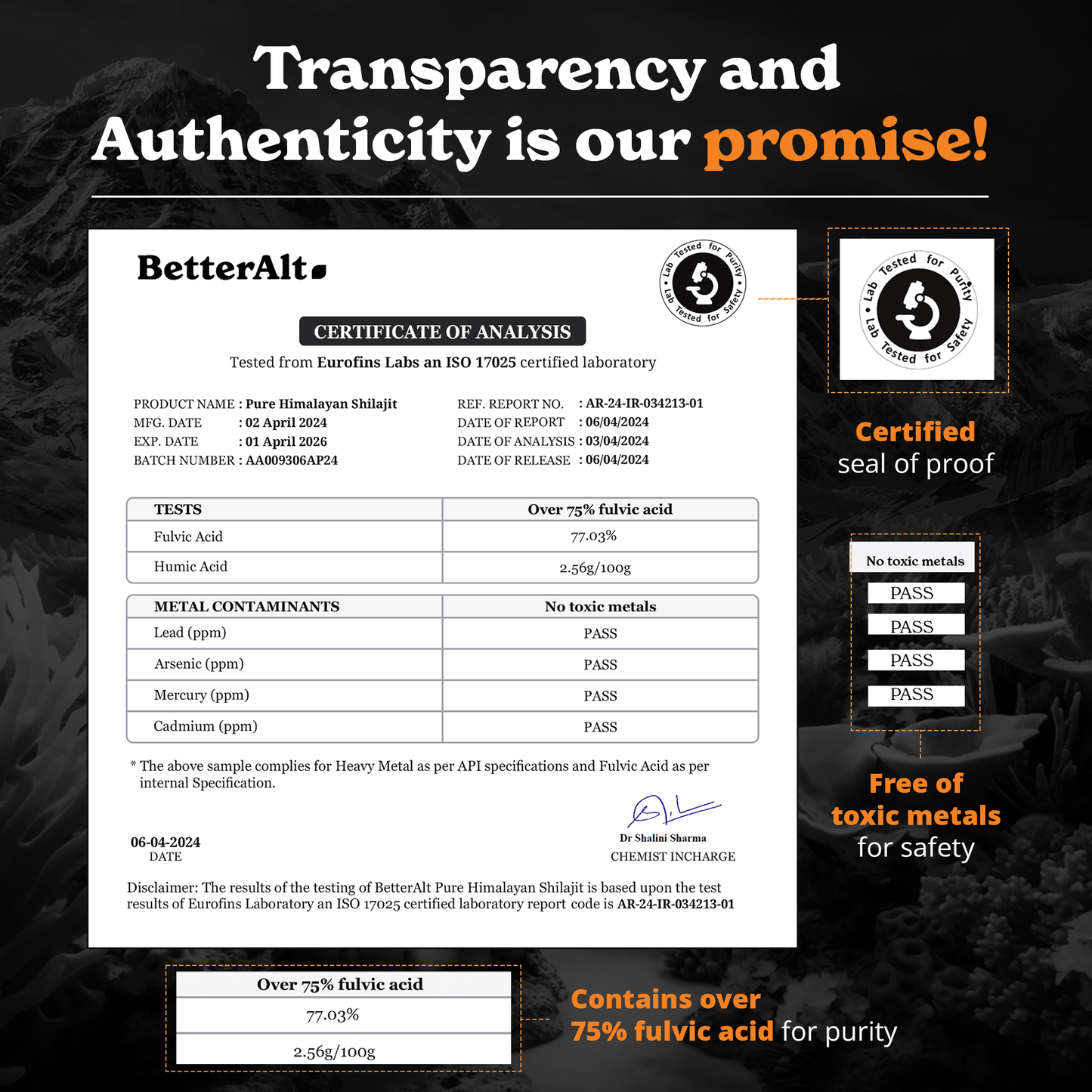 BetterAlt Pure Himalayan Shilajit Resin