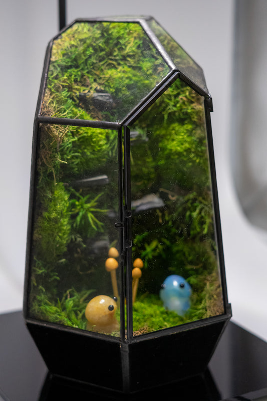 Mushroom Fairies Preserved Moss Terrarium Home Decor Centerpiece