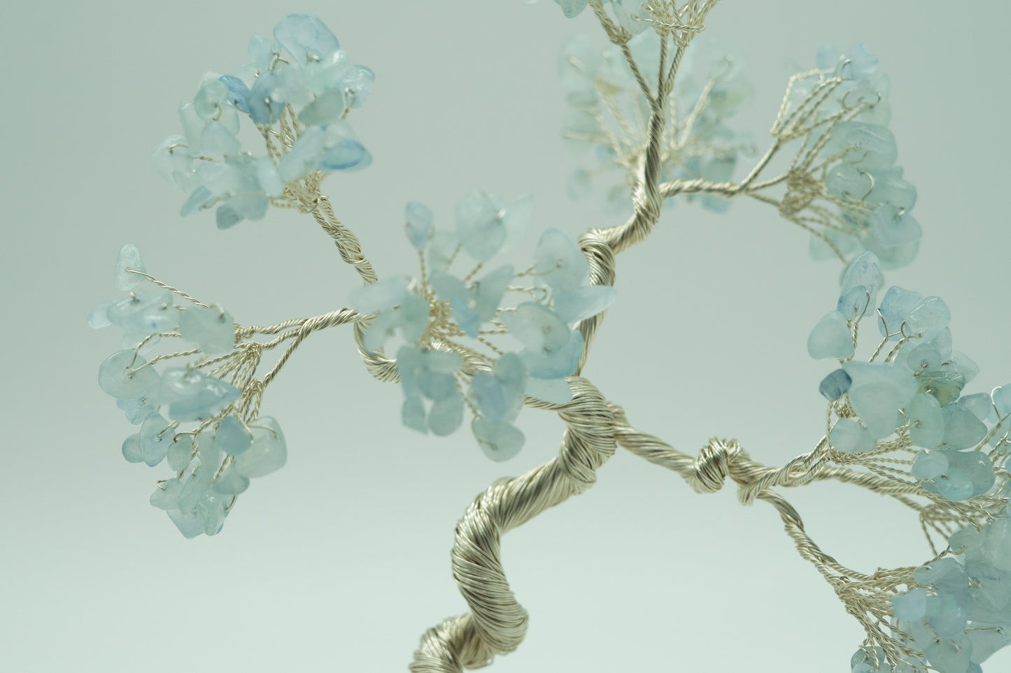 Aquamarine Crystal Tree Silver Wire Feng Shui Tree