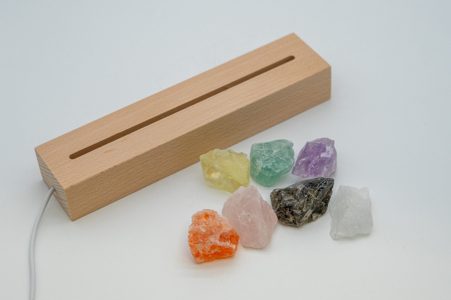 Healing Crystal Night Light, 7 Chakra Stones Bedside Lamp