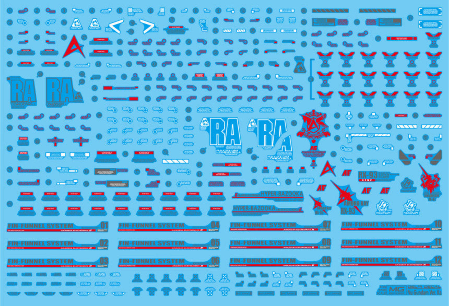 Delpi Decal Waterslide Decals for MG RX-93 Nu