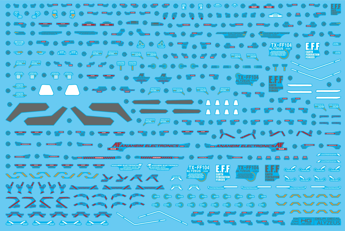 Delpi Decal Waterslide Decals for HG Alyzeus