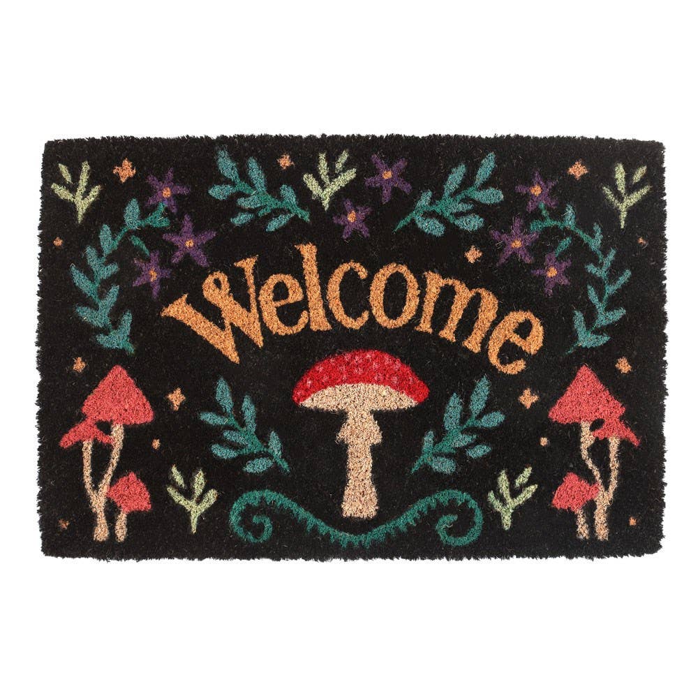 Welcome Mushroom Toadstool Entryway Doormat