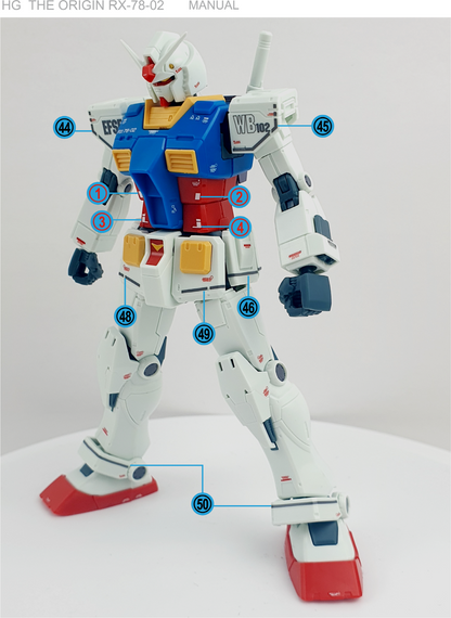 Delpi Decal Waterslide Decals for HGTO RX-78-2 Gundam