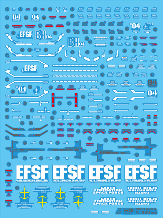 Delpi Decal Waterslide Decals for MG Full Armor Gundam (Thunderbolt) Ver. Ka