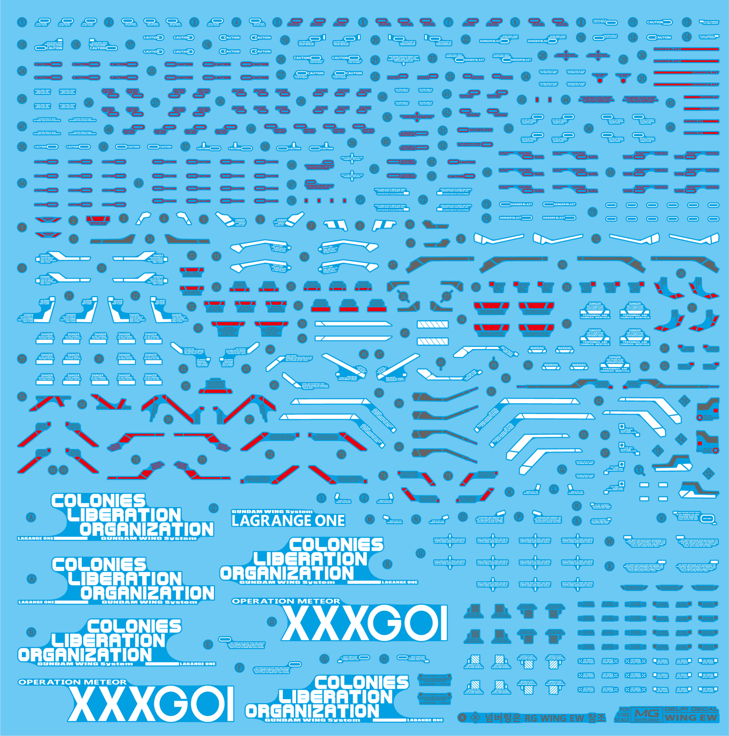 Delpi Decal Waterslide Decals for MG XXXG-01W Wing Gundam Ver. Ka