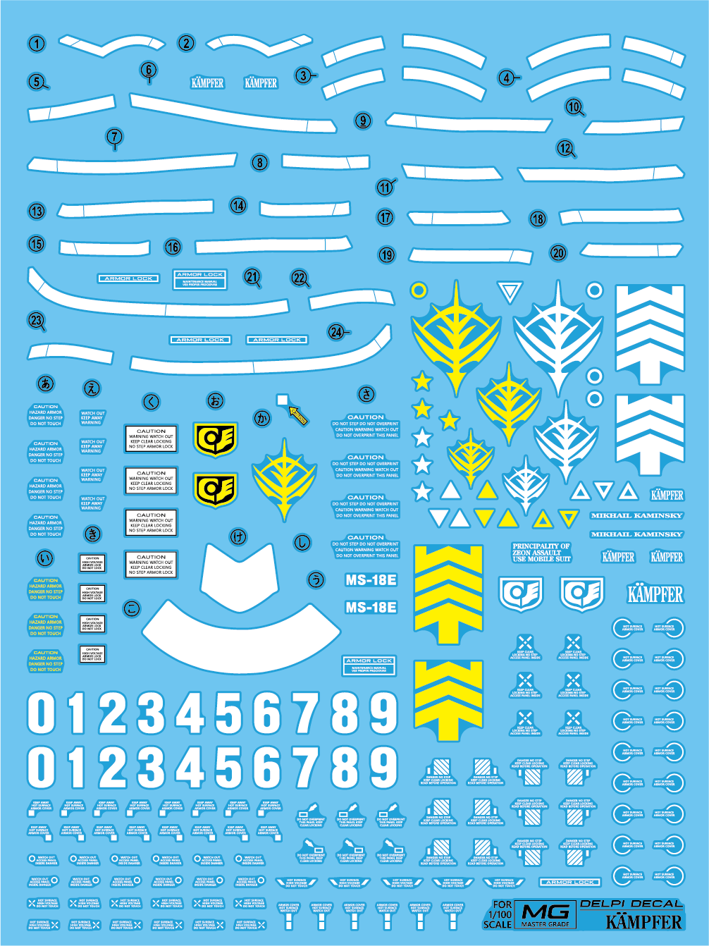 Delpi Decal Waterslide Decals for MG Kampfer