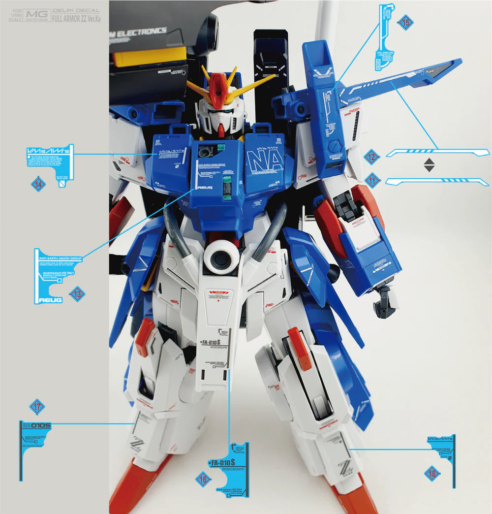Delpi Decal Waterslide Decals for MG Full Armor ZZ Gundam Ver. Ka