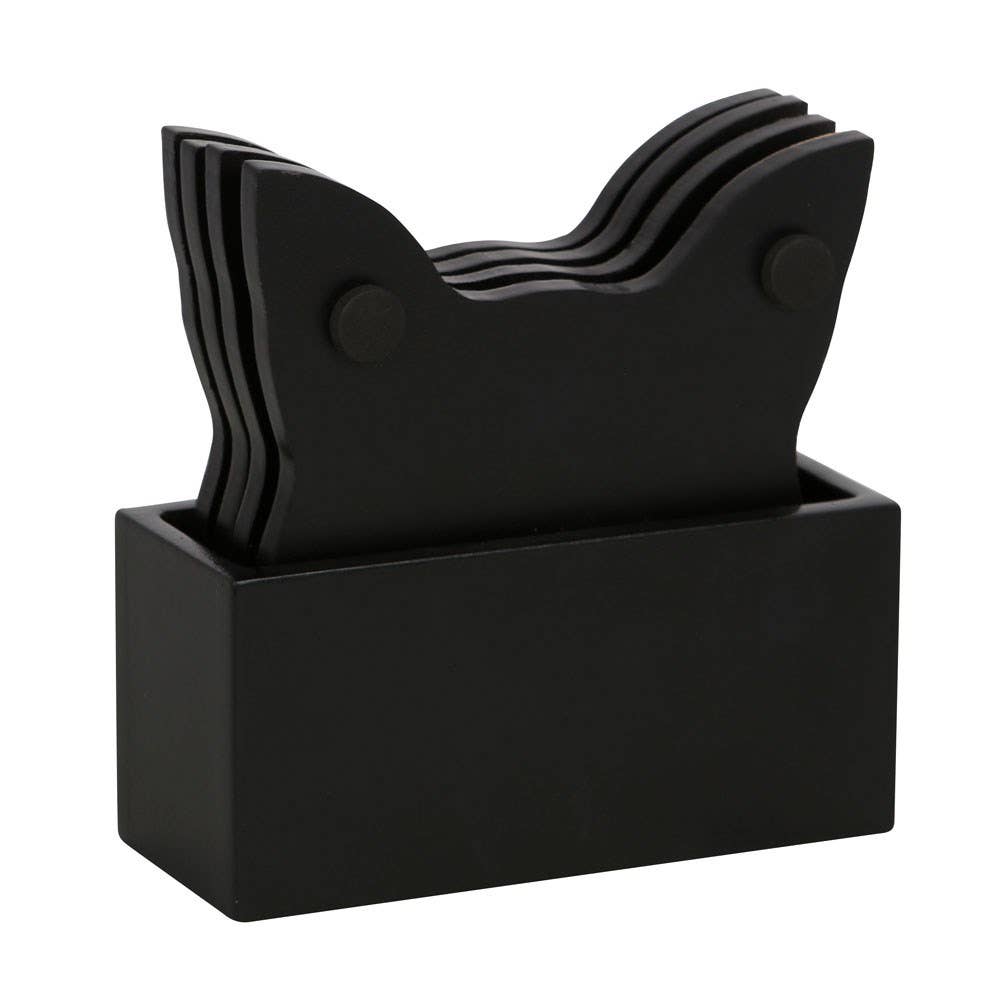 Black Cat Mystic Mog Drink Coasters Set