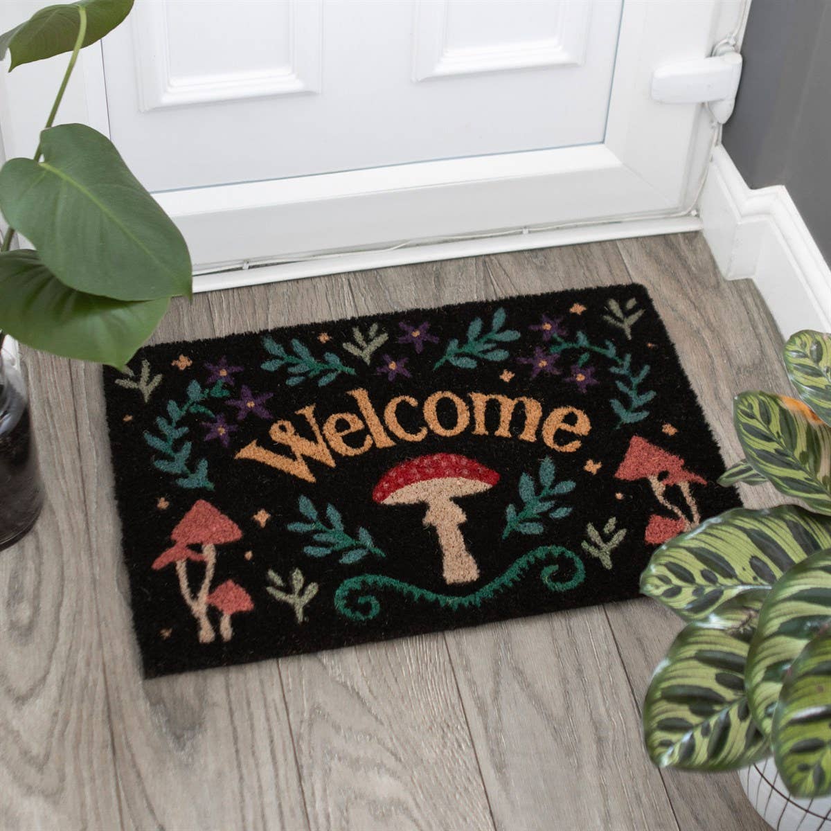 Welcome Mushroom Toadstool Entryway Doormat