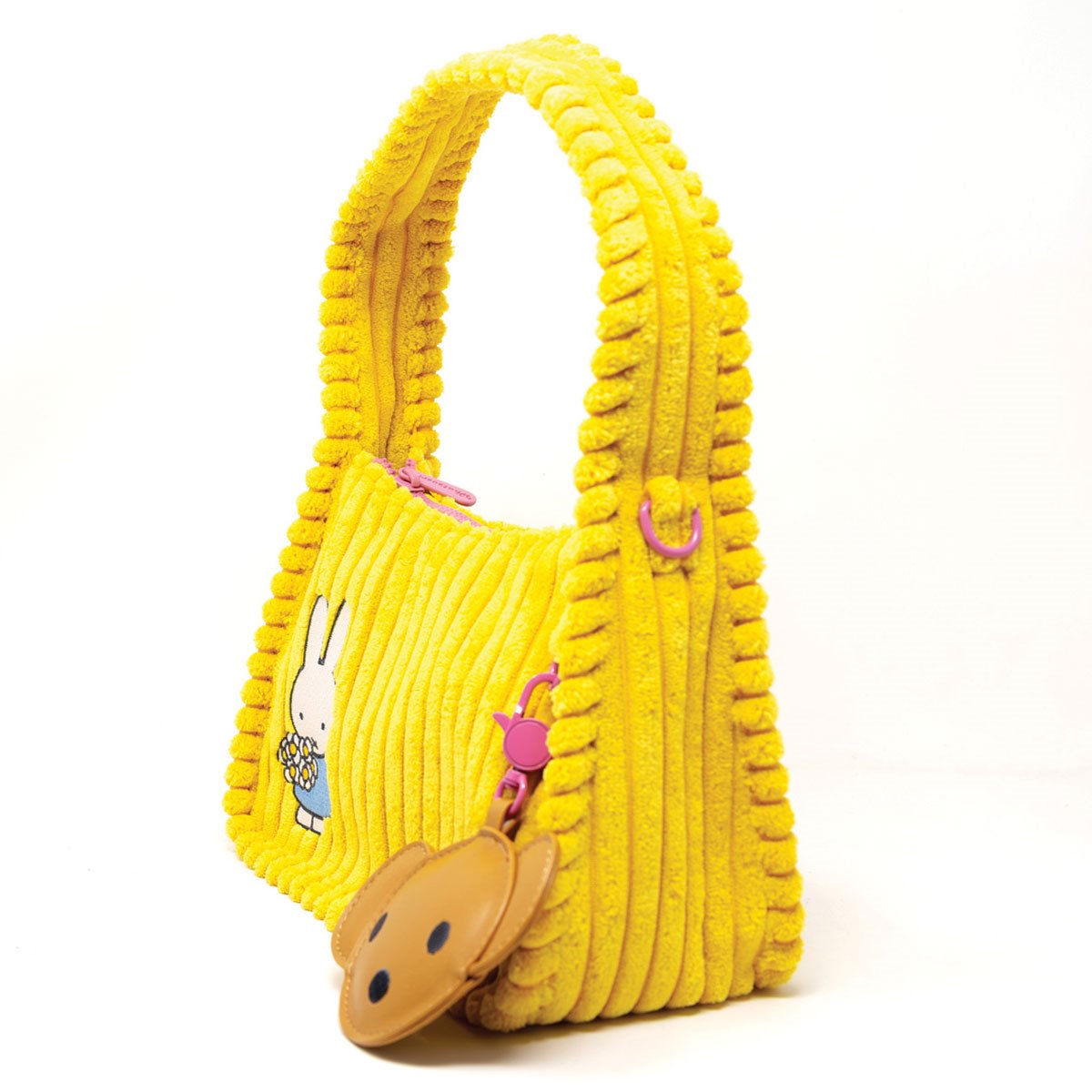 Whatever! Makes You Happy x Miffy Yellow Corduroy Crossbody Bag with Charm