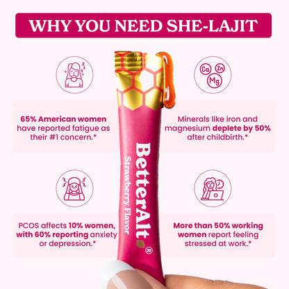 BetterAlt SHE-Lajit Honey Sticks - Strawberry