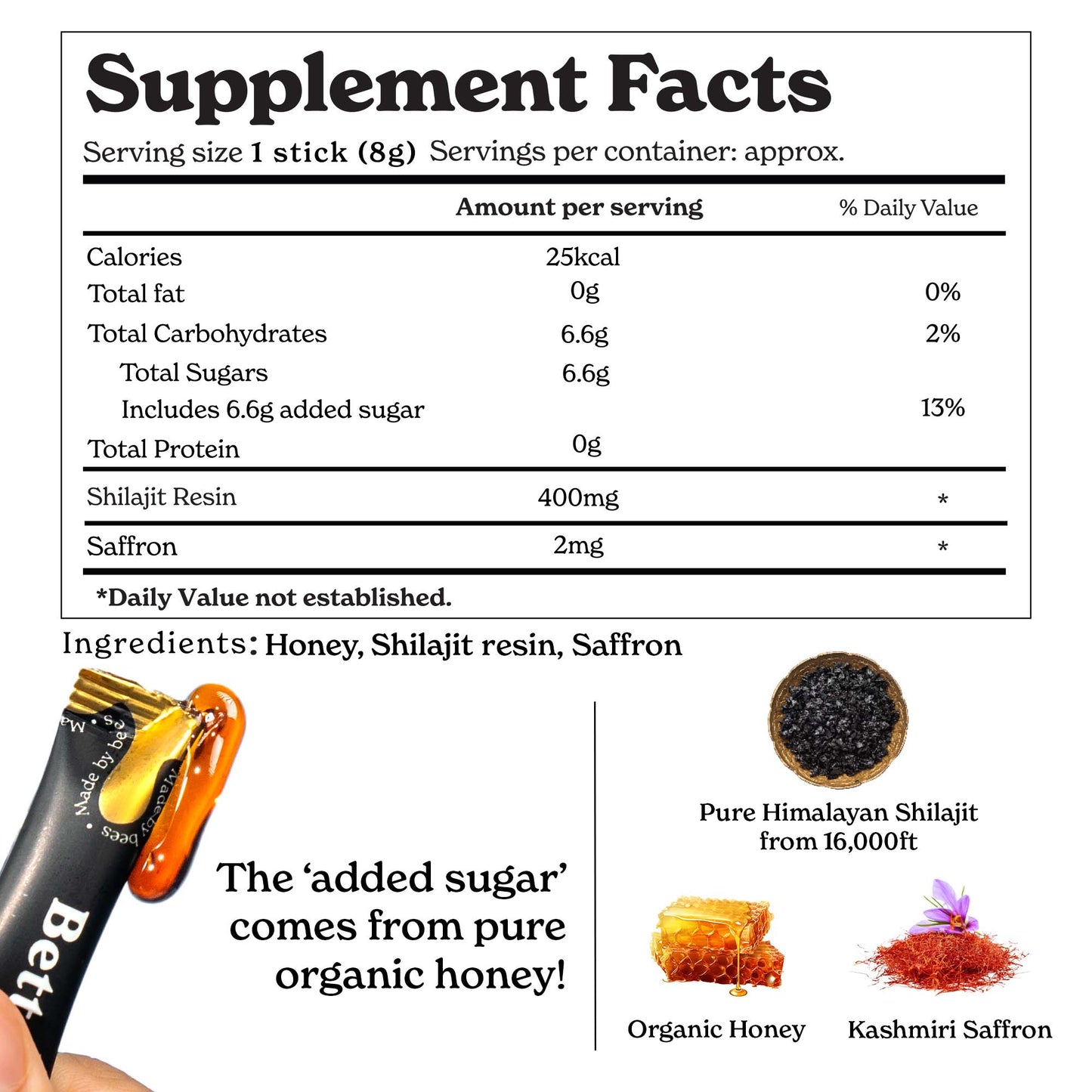 BetterAlt GOLD+ Shilajit Honey Sticks - Classic