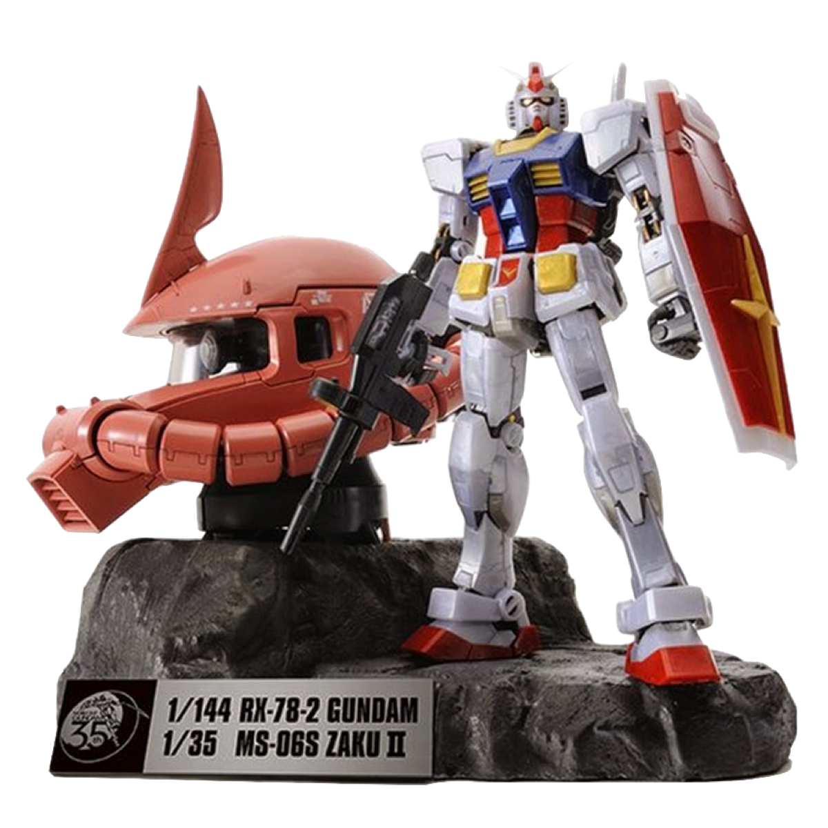 P-Bandai RG RX-78-2 Gundam & UCHG Char's Zaku II Head