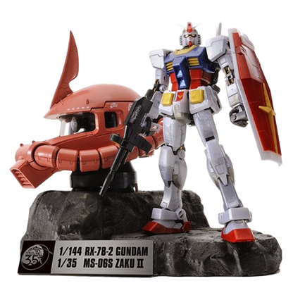 P-Bandai RG RX-78-2 Gundam & UCHG Char's Zaku II Head