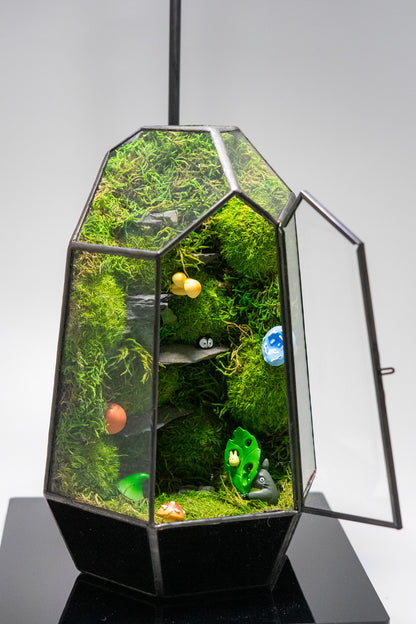 Totoro in Forest - Ghibli-inspired Preserved Moss Terrarium Home Decor