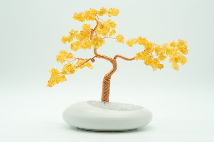 Citrine with Copper Wire Bonsai Crystal Feng Shui Tree