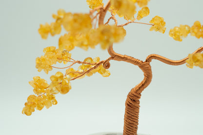 Citrine with Copper Wire Bonsai Crystal Feng Shui Tree
