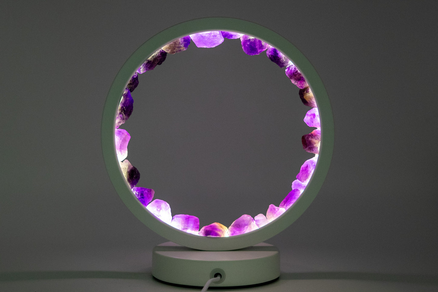 Amethyst Night Lamp, Natural Healing Crystal Ring Light for Home Decor
