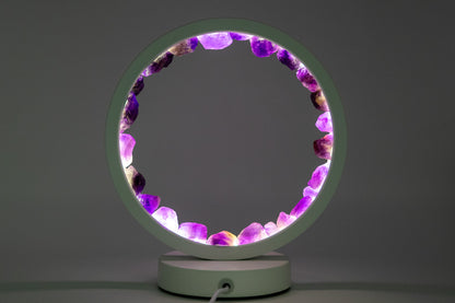 Amethyst Night Lamp, Natural Healing Crystal Ring Light for Home Decor