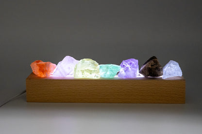 Healing Crystal Night Light, 7 Chakra Stones Bedside Lamp