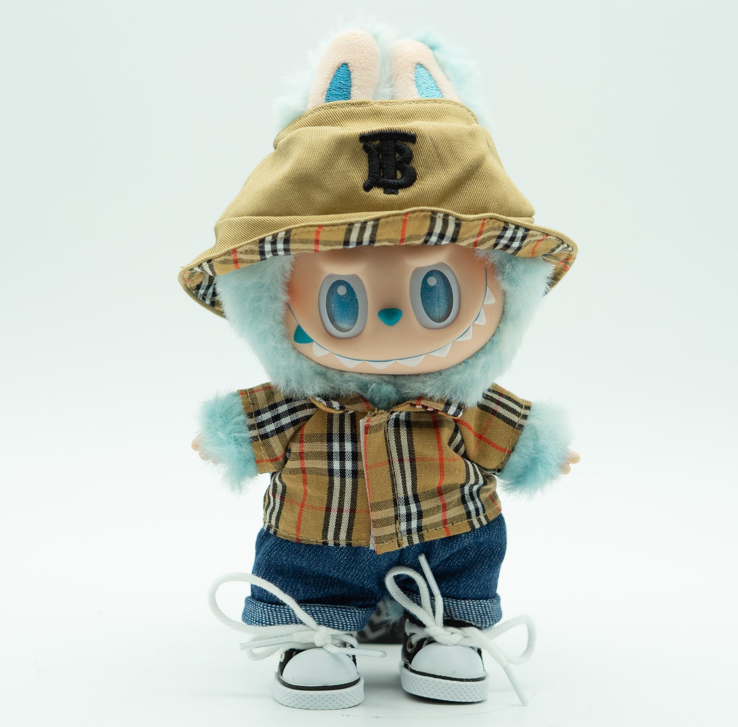 Labubu Plaid Print Shirt and Jeans Outfit