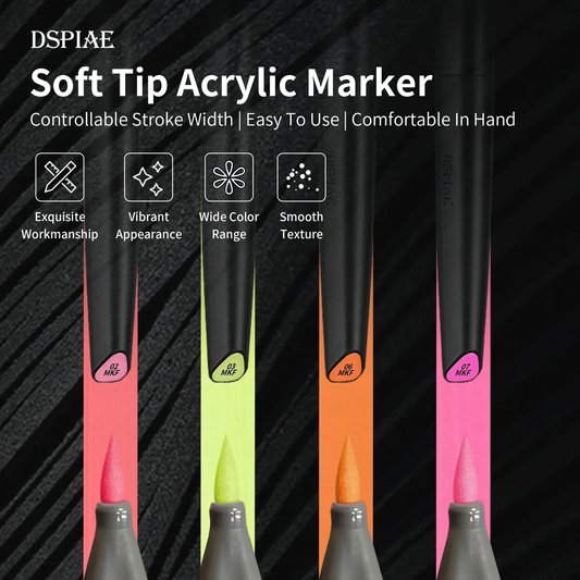 DSPIAE MKF Fluorescent Color Master Soft Tipped Markers
