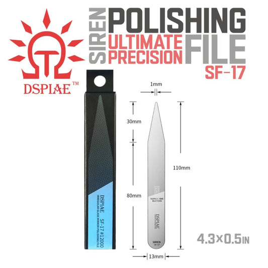 DSPIAE SF-17 Siren Irregular Glass Mirror Polishing File Narrow Point