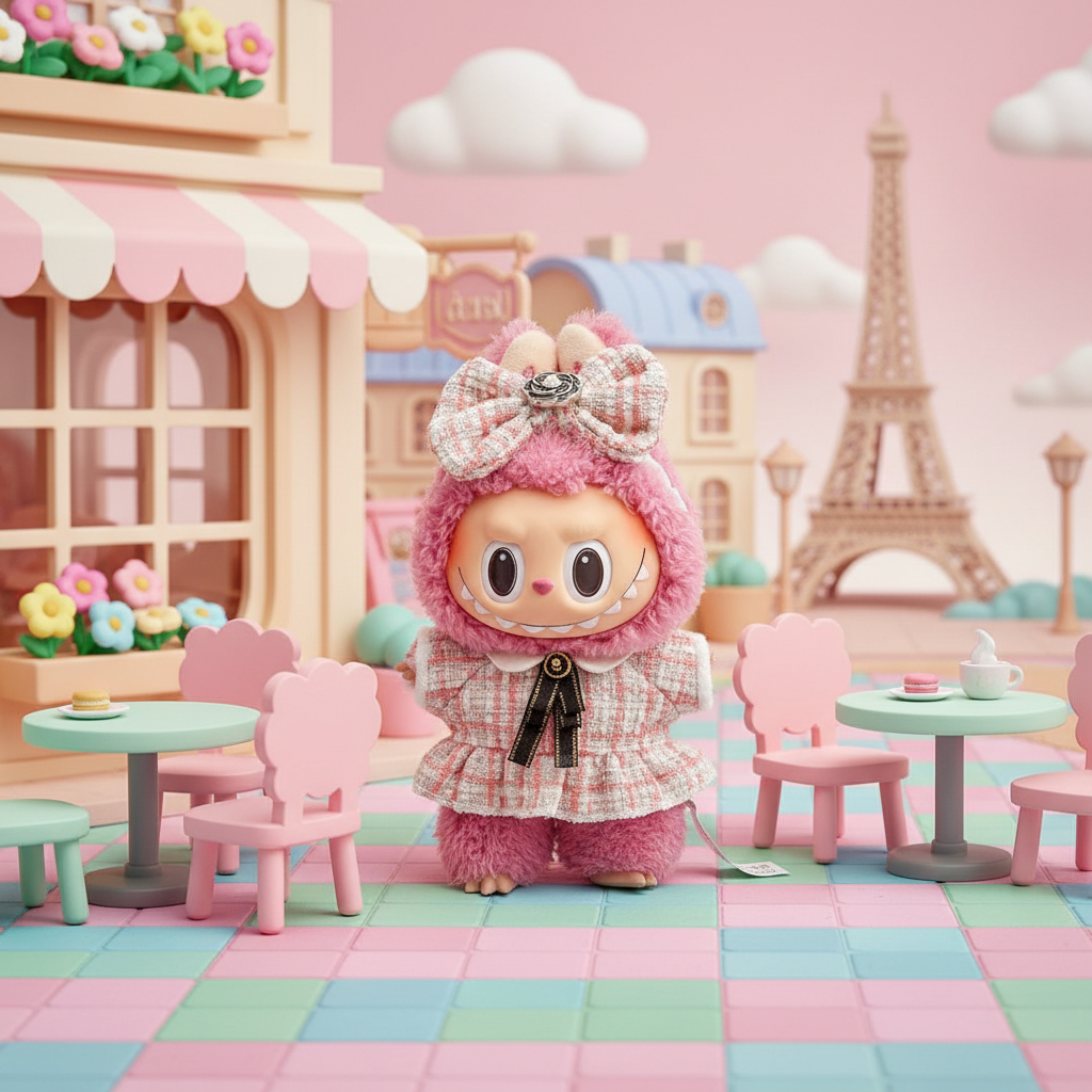 Labubu Cute Tweed Dress Set