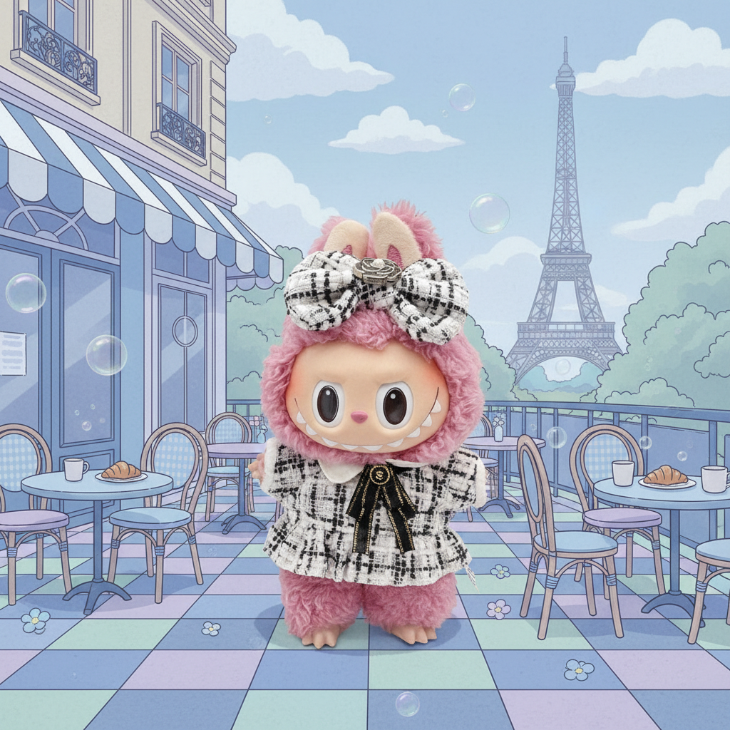 Labubu Cute Tweed Dress Set