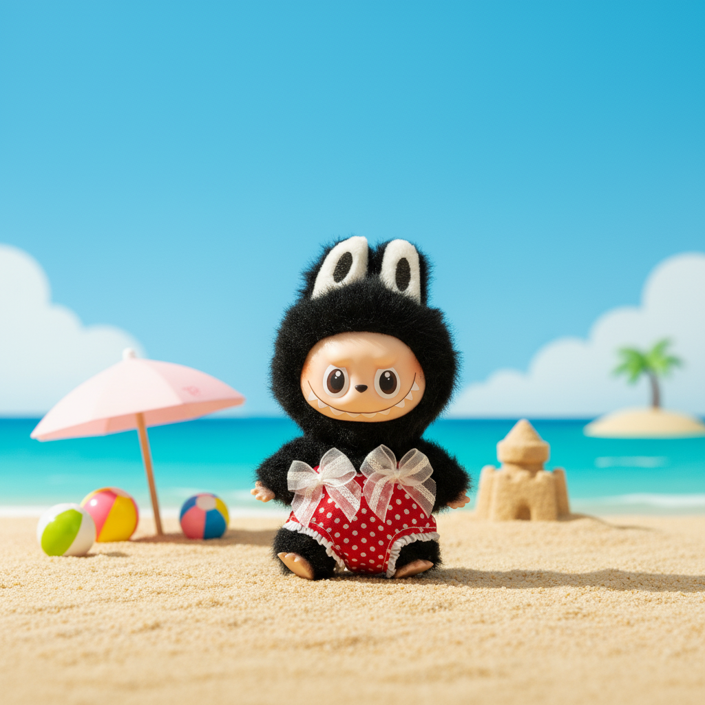 Mini Labubu Vintage-inspired Swim Suit