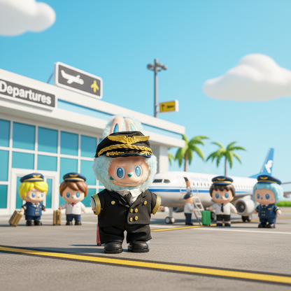 Labubu Commercial Flight Pilot Outfit