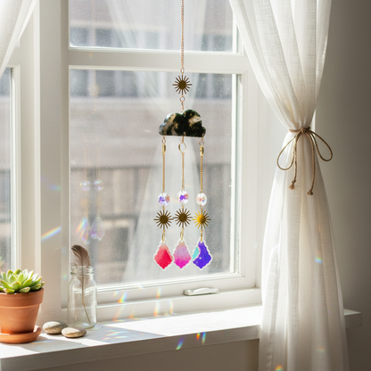 Crystal Cloud Sun Catcher, Boho Room Decor