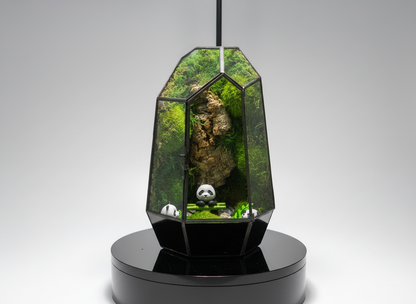 Panda Forest Preserved Moss Terrarium Home Decor Centerpiece