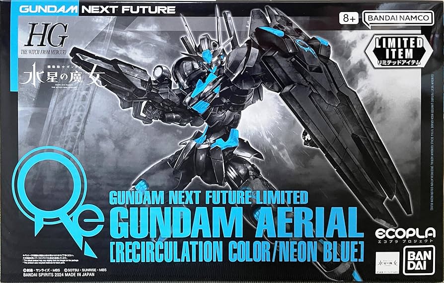 Bandai GNF Limited HGWFM Gundam Aerial (Recirculation Color / Neon Blue)