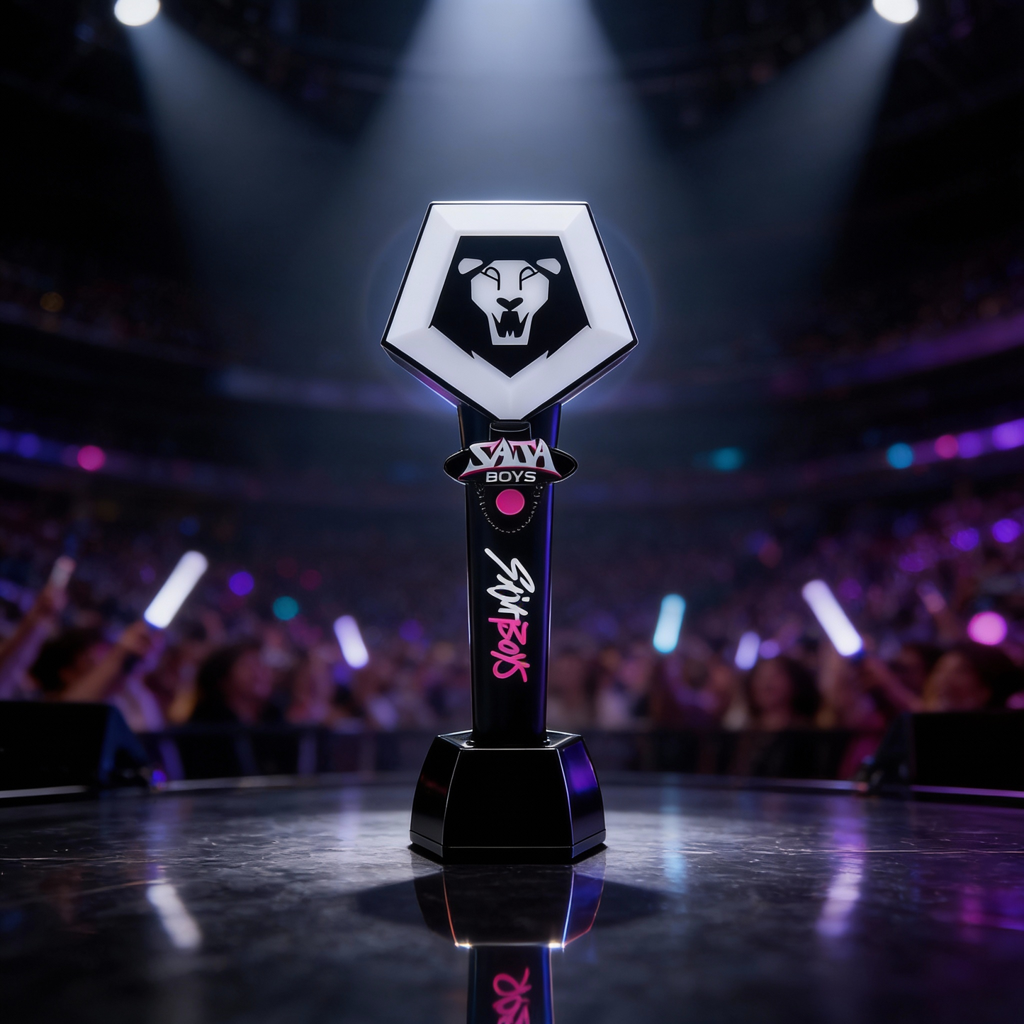 KPOP Demon Hunters Official Saja Boys Light Stick Set with Light Stick Ring