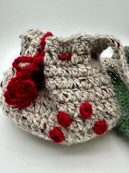 Crochet Mushroom Crossbody Bag --- Handmade in California