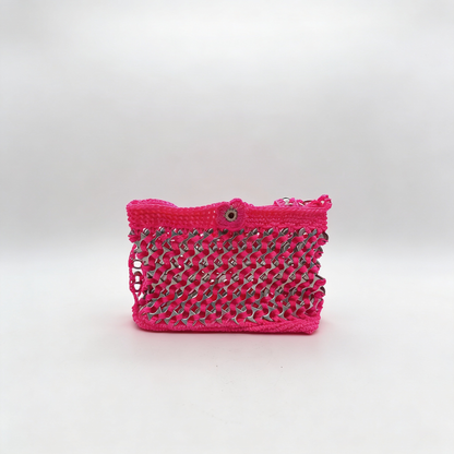Upcycled Soda Pop Tab Crochet Crossbody Bag --- Handmade in California