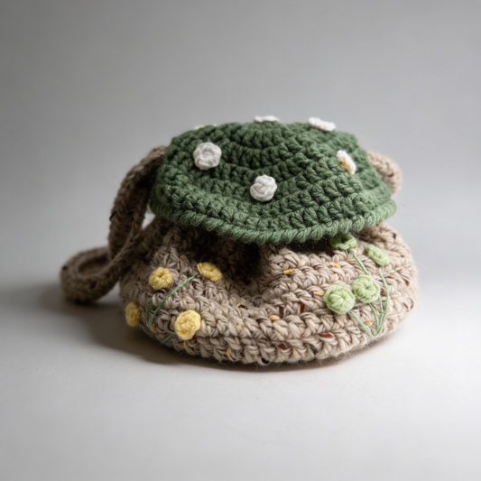Crochet Mushroom Crossbody Bag --- Handmade in California