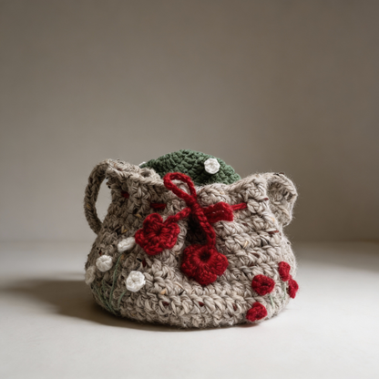 Crochet Mushroom Crossbody Bag --- Handmade in California