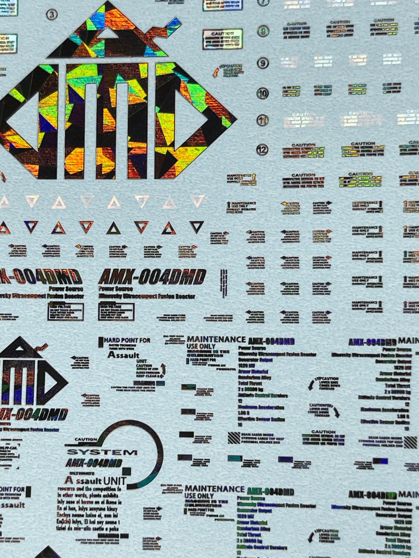 Delpi Decal Waterslide Decals for MG Qubeley Damned (Holo)