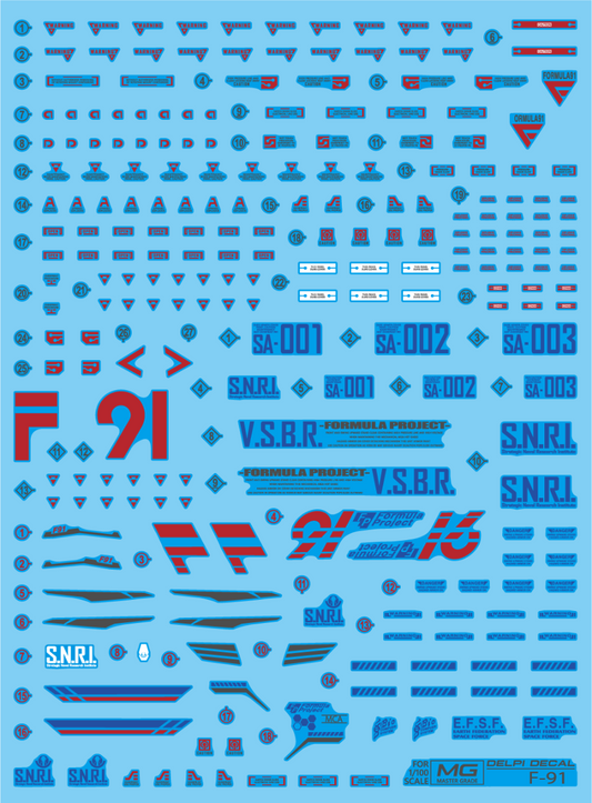Delpi Decal Waterslide Decals for MG F91