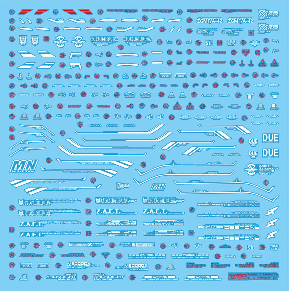 Delpi Decal Waterslide Decals for MGSD Destiny Gundam Delpi Ver.