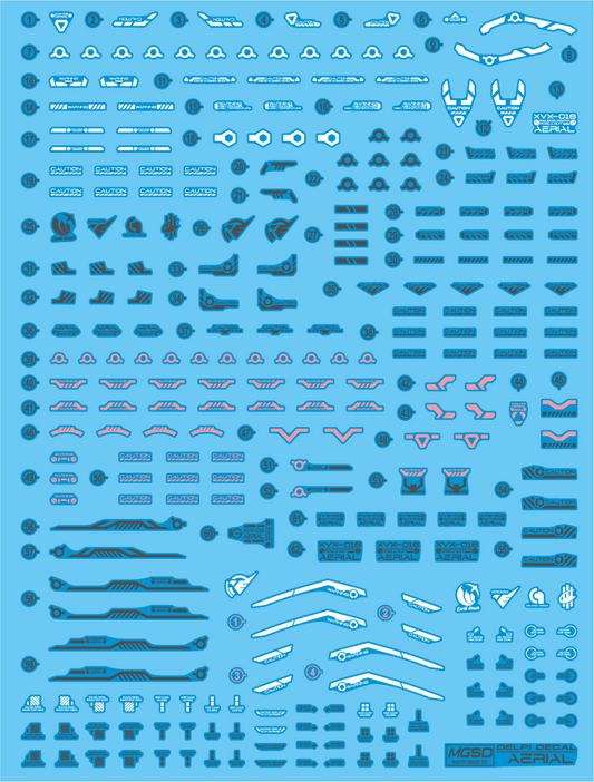 Delpi Decal Waterslide Decals for MGSD Aerial Gundam