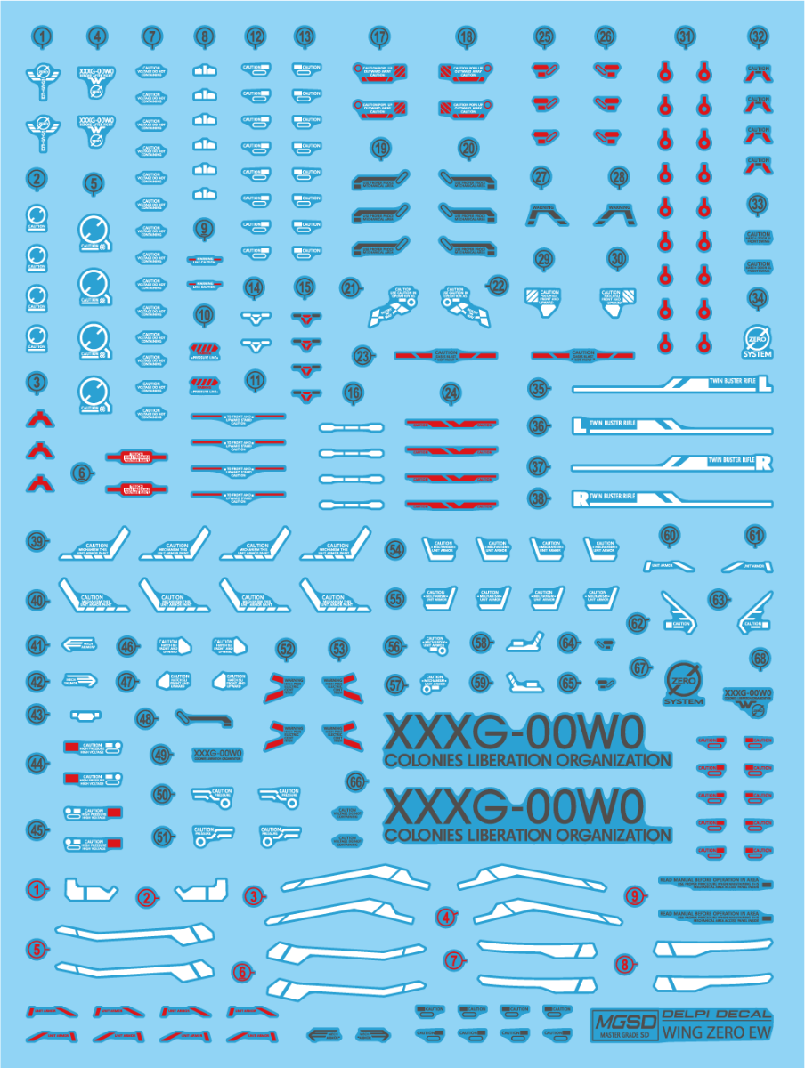 Delpi Decal Waterslide Decals for MGSD XXXG-00W0 Wing Gundam Zero EW
