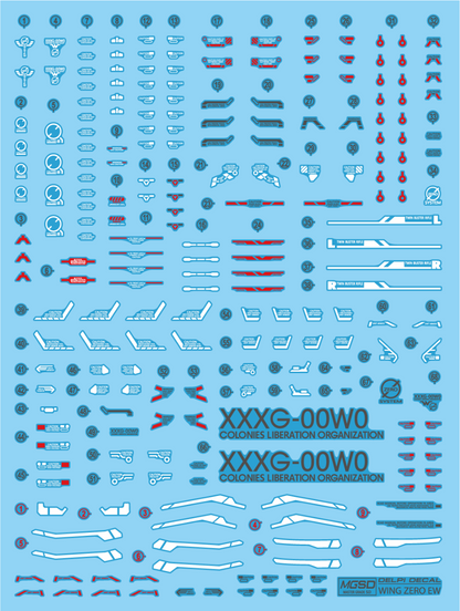 Delpi Decal Waterslide Decals for MGSD XXXG-00W0 Wing Gundam Zero EW