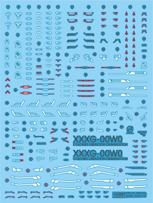 Delpi Decal Waterslide Decals for MGSD XXXG-00W0 Wing Gundam Zero EW