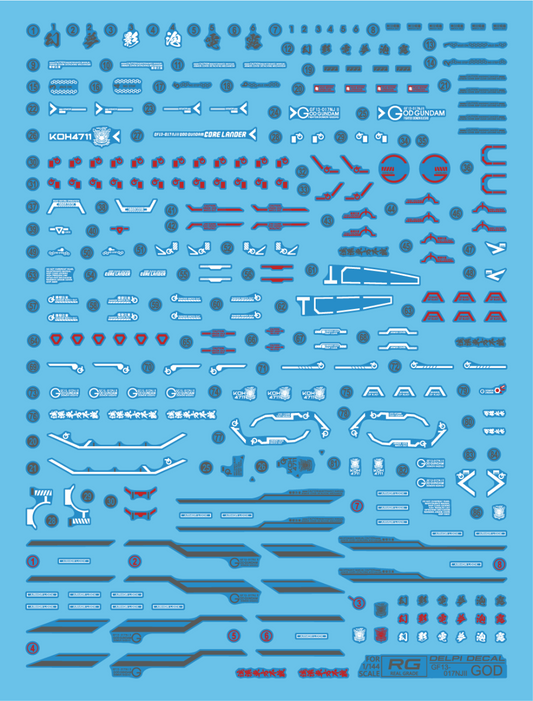 Delpi Decal Waterslide Decals for RG God Gundam (Normal)