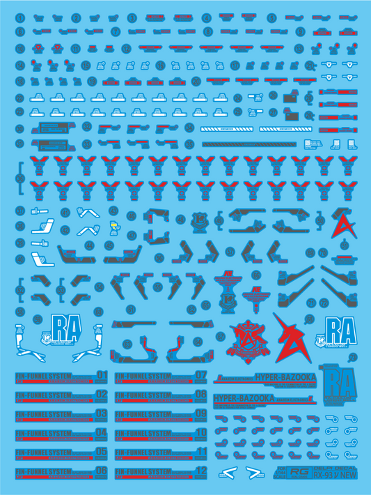 Delpi Decal Waterslide Decals for RG RX-93 Nu Gundam